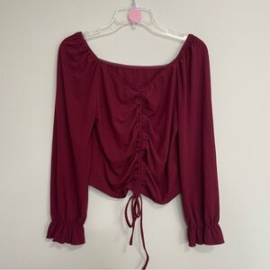 Elegant Burgundy Women's Top Size‎ Large